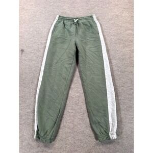 Stitch & Stone Fleece Joggers Pants Boys 8 Gray Green Fleece Lined Tapered Leg